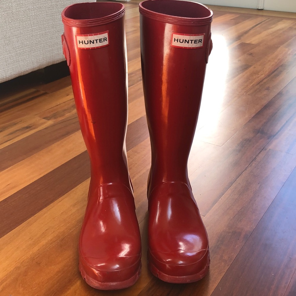 Red hunter boots